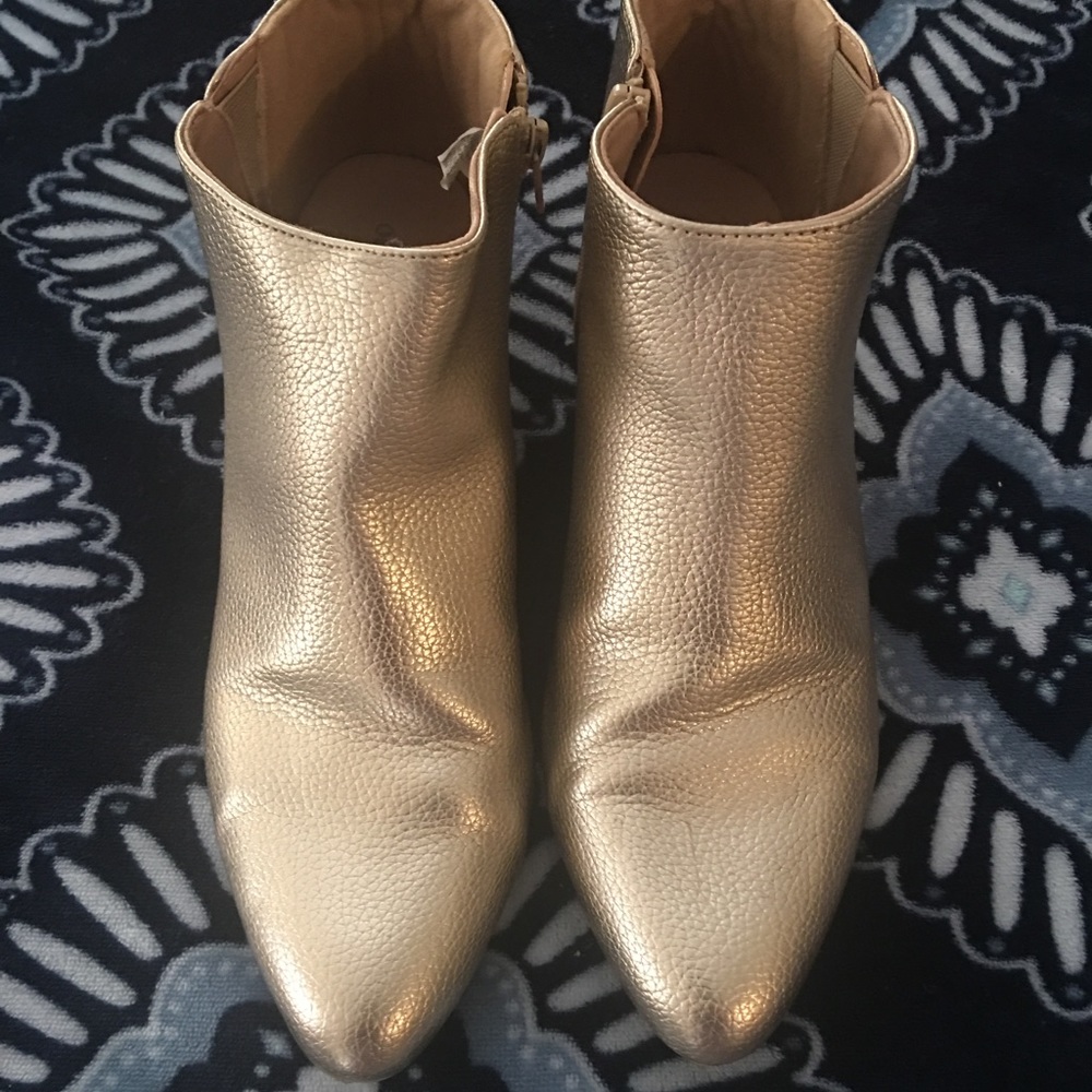 Metallic Gold Ankle Boots